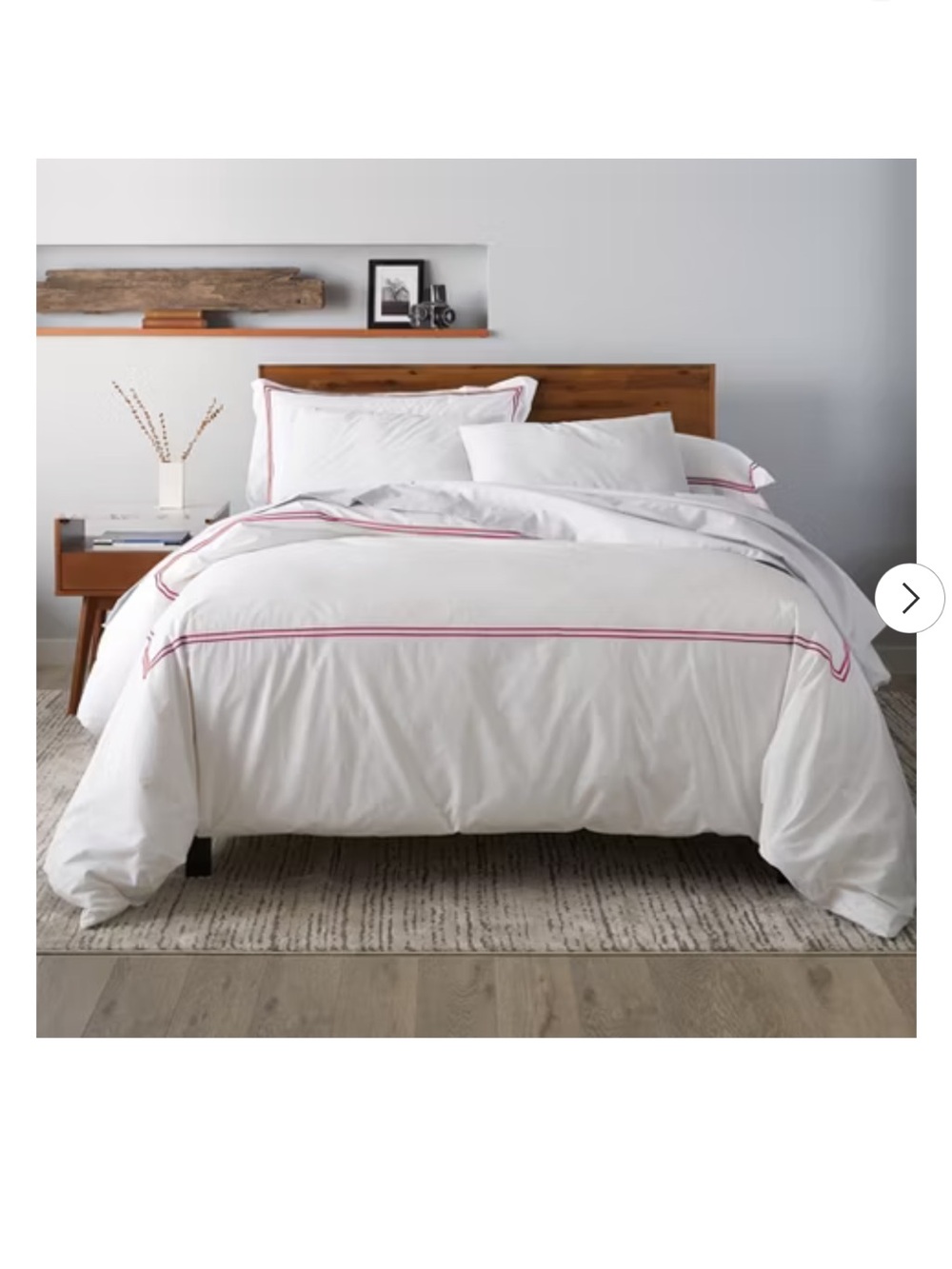 NEW Ella Jayne Duvet Cover Queen 100% Cotton Percale Set. Red Design 3 Pcs